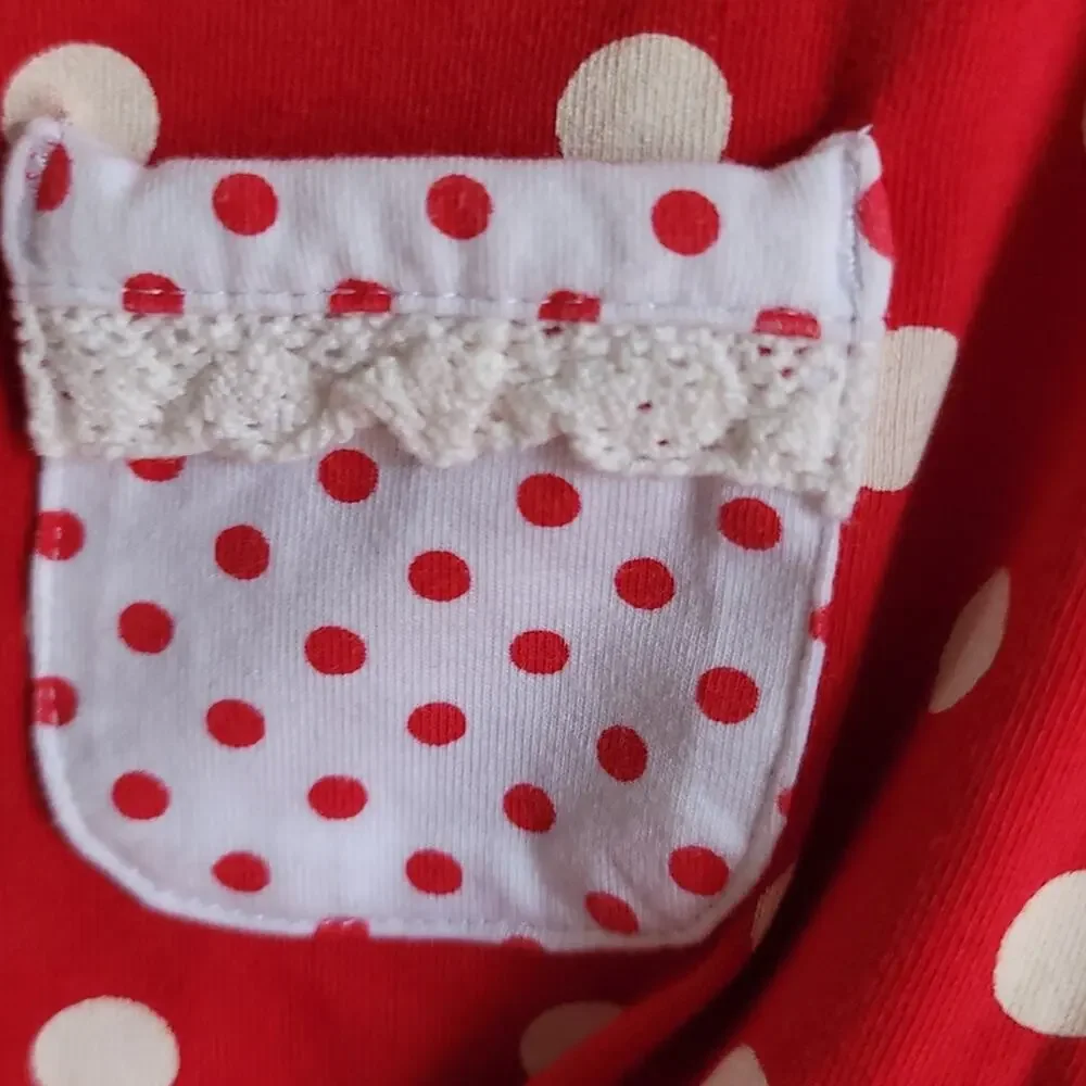 DISNEY Minnie Mouse One Piece Walt Disney World Polka Dot Size 12M Red